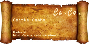 Csirke Csaba névjegykártya