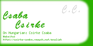 csaba csirke business card